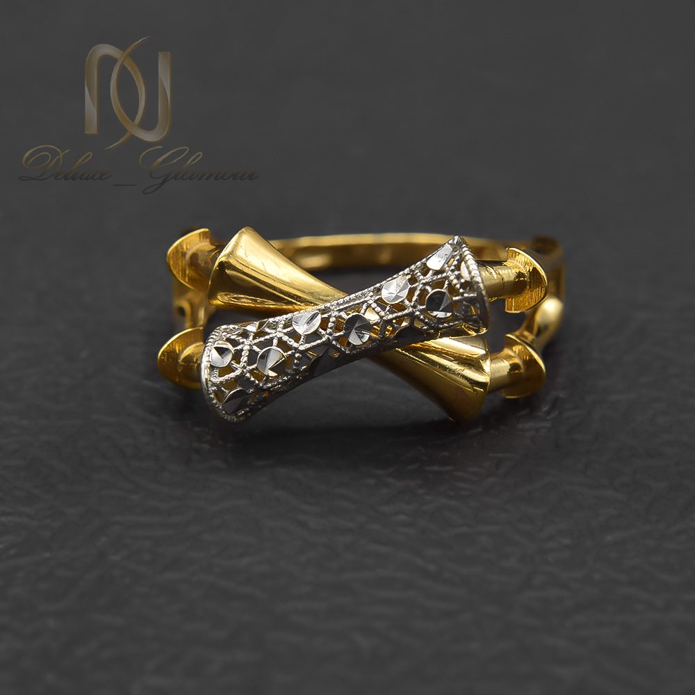 انگشتر نقره زنانه طرح طلا دو رنگ - تصویر 3