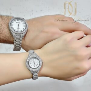 ست ساعت نقره زنانه و مردانه رولکس نگین دار