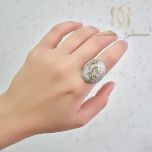 انگشتر زنانه نقره خارجی نقره ای طلایی