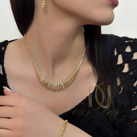 سرویس نقره زنانه تراش طلایی شیک