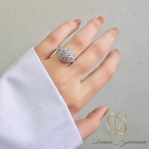 انگشتر نقره زنانه نگین مارکیز مجلسی