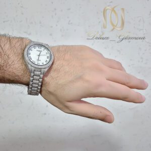 ساعت نقره مردانه رولکس نگین سفید