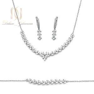 سرویس نقره زنانه زنجیری ظریف طرح طلا