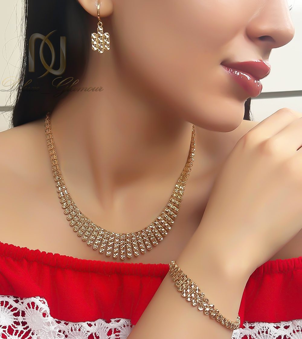 سرویس نقره زنانه تراش طلایی شیک