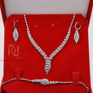 سرویس نقره نگین سفید ce-n423 داخل جعبه