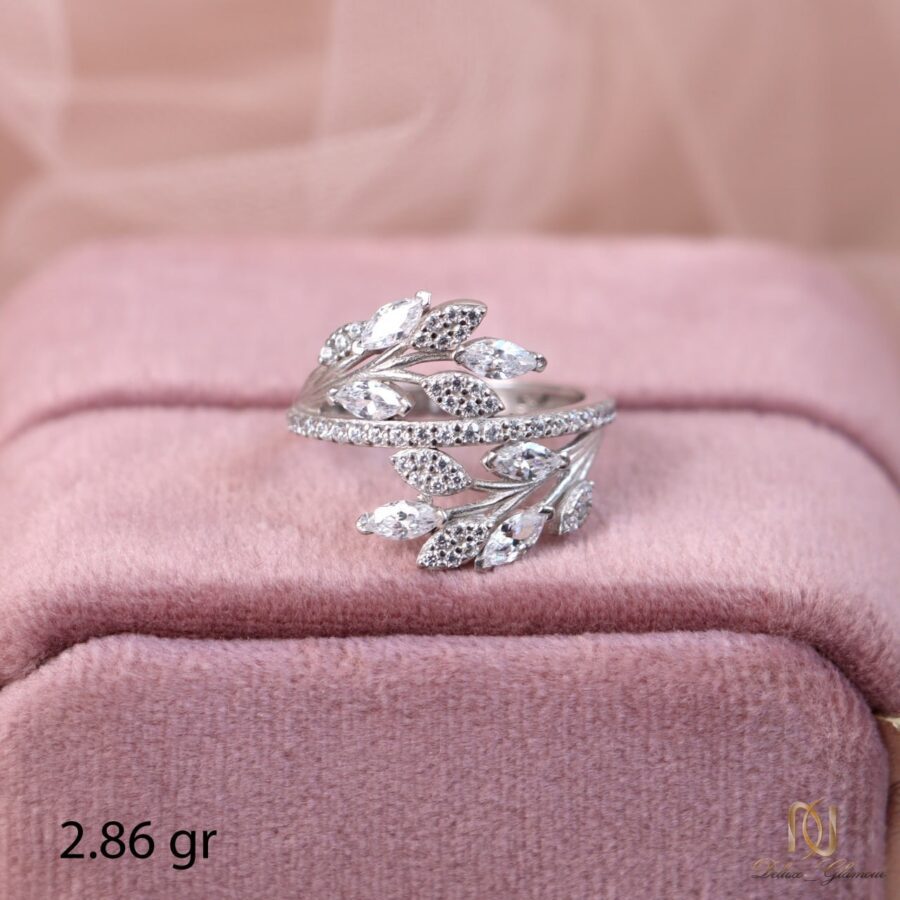 انگشتر نقره زنانه طرح برگ - rg-n800 - 5