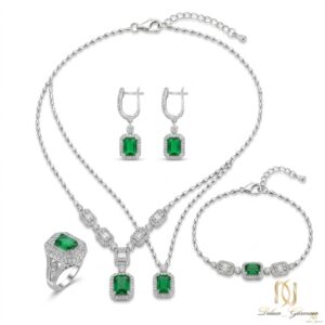 سرویس نقره امرالدکات جواهری ns-s-17 عکس اصلی