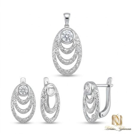 نیم ست نقره زنانه حلقه‌ای ce-new-32 عکس اصلی