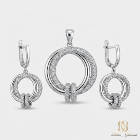 نیم ست نقره زنانه حلقه‌ای ce-new-34 عکس اصلی