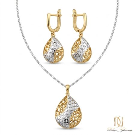 نیم ست نقره زنانه دو رنگ اشک ce-new-27 عکس اصلی