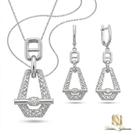 نیم ست نقره زنانه طرح طلا ce-new-29 عکس اصلی