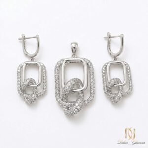نیم ست نقره زنانه مستطیلی ce-new-33 عکس اصلی