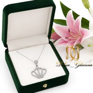 گردنبند نقره زنانه تاج داخل جعبه