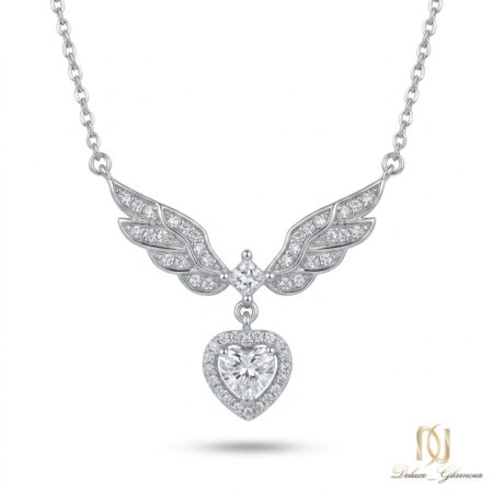 گردنبند نقره زنانه قلب و بال فرشته ne-new-15 عکس اصلی