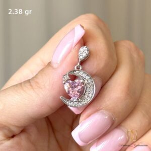 گردنبند نقره زنانه مدل ماه و قلب - ne-n287 - 6