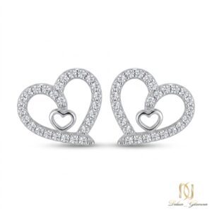 گوشواره نقره زنانه قلب er-s-18 عکس اصلی