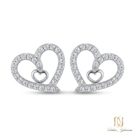 گوشواره نقره زنانه قلب er-s-18 عکس اصلی