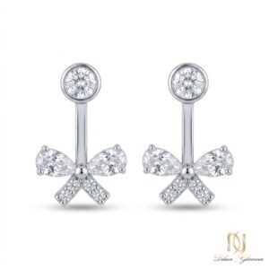 گوشواره نقره زنانه پاپیون er-s-9 عکس اصلی