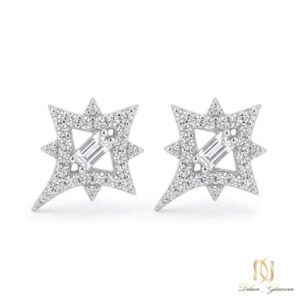 گوشواره نقره ستاره er-s-15 عکس زمینه سفید