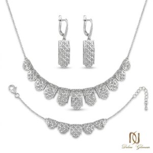 سرویس نقره عیار 925 طرح مشبک لوزی مجلسی ns-s-56 عکس اصلی