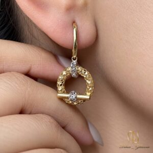 نیم ست نقره زنانه دو رنگ طرح دایره ce-new-55 - تصویر 3
