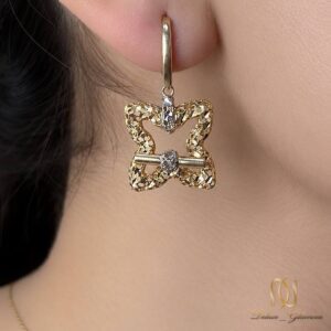 نیم ست نقره زنانه دو رنگ پروانه ce-new-56 - تصویر 3
