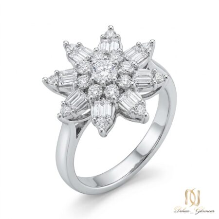 انگشتر نقره زنانه جواهری طرح گل ri-s-41 عکس اصلی