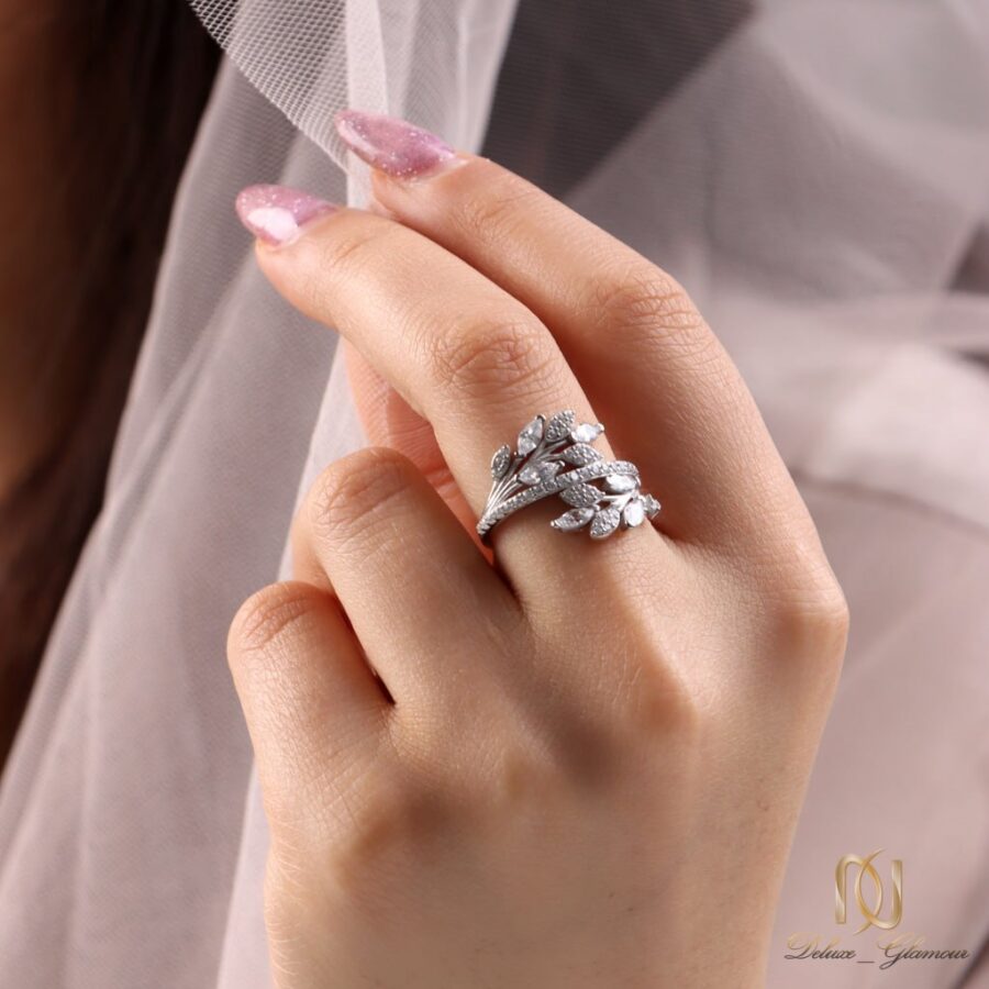 انگشتر نقره زنانه طرح برگ - rg-n800 - 8