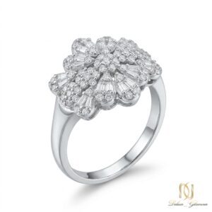 انگشتر نقره زنانه طرح گل پرکار درخشان ri-s-80 عکس اصلی