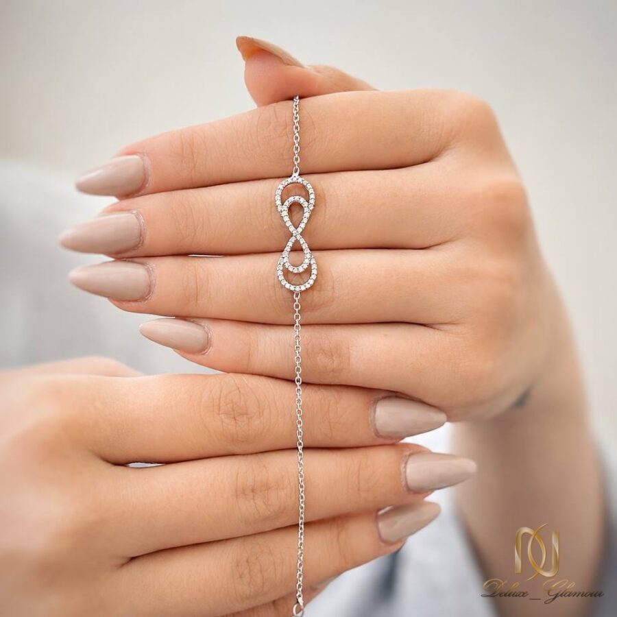 دستبند نقره دخترانه طرح بي نهايت ظريف - ds-n413 - 5