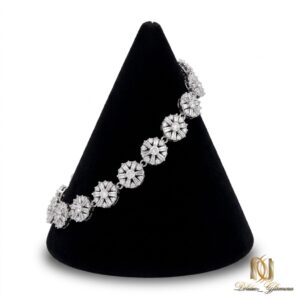 دستبند نقره زنانه جواهری طرح گل br-s-28 عکس اصلی