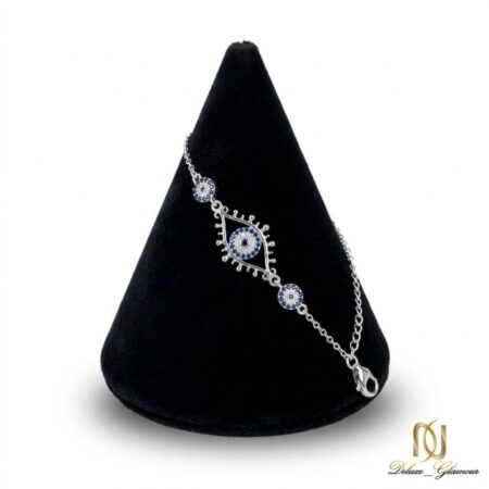 دستبند نقره زنانه چشم‌نظر نگین اتمی br-s-27 عکس اصلی