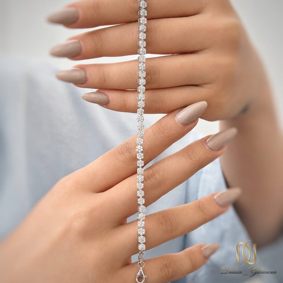 دستبند نقره فلاور زنانه نگین دار - ds-n830 - 5