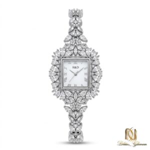 ساعت نقره زنانه تمام جواهری H&D مجلسی wh-s-20 عکس اصلی