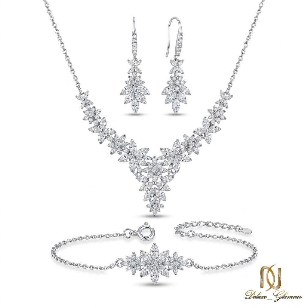 سرویس نقره زنانه طرح گل مجلسی ns-s-51 عکس اصلی
