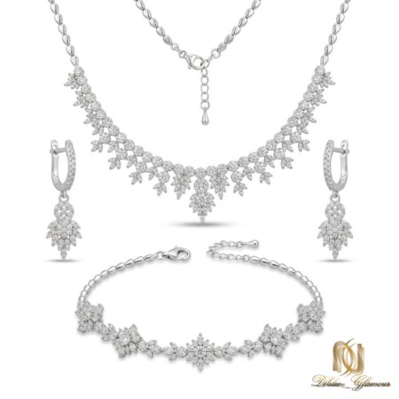 سرویس نقره زنانه گل و برگ ns-s-21 عکس اصلی
