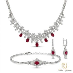 سرویس نقره زنانه یاقوتی ns-s-40 عکس اصلی