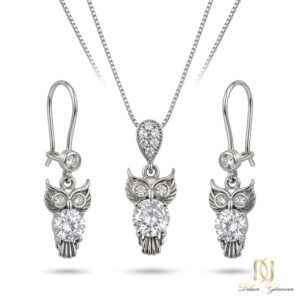نیم ست نقره زنانه جغد ظریف مجلسی ce-new-73 عکس اصلی