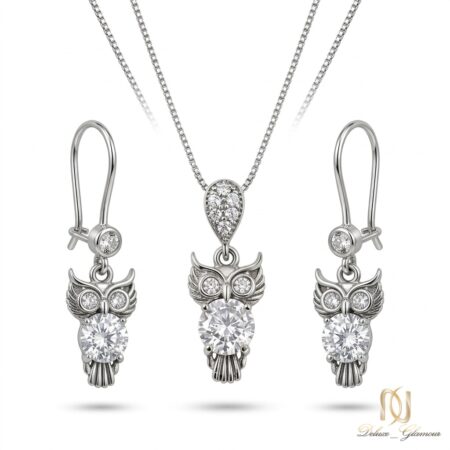 نیم ست نقره زنانه جغد ظریف مجلسی ce-new-73 عکس اصلی