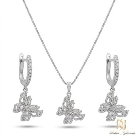 نیم ست نقره زنانه جواهری طرح پروانه ce-new-48 عکس اصلی