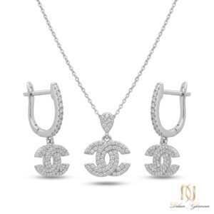 نیم ست نقره زنانه طرح شنل مجلسی ce-new-81 عکس اصلی