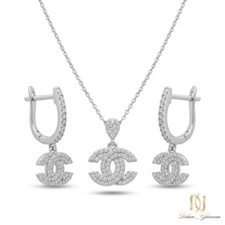 نیم ست نقره زنانه طرح شنل مجلسی ce-new-81 عکس اصلی