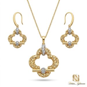 نیم ست نقره زنانه طرح طلا مجلسی ce-new-53 عکس اصلی