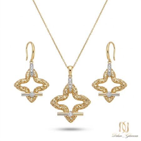 نیم ست نقره زنانه طرح طلا مجلسی ce-new-54 عکس اصلی