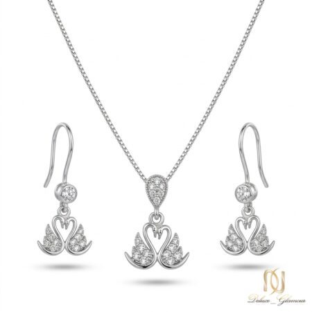 نیم ست نقره زنانه طرح قو و قلب ce-new-70 عکس اصلی