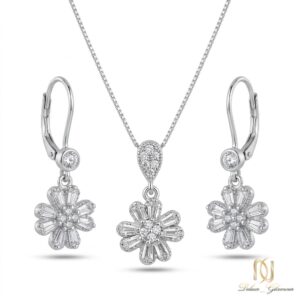 نیم ست نقره زنانه طرح گل شکوفه ce-new-68 عکس اصلی