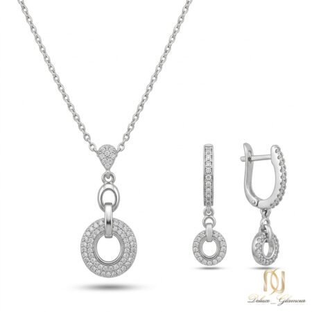 نیم ست نقره زنانه نگین دار طرح اشک ce-new-84 عکس اصلی