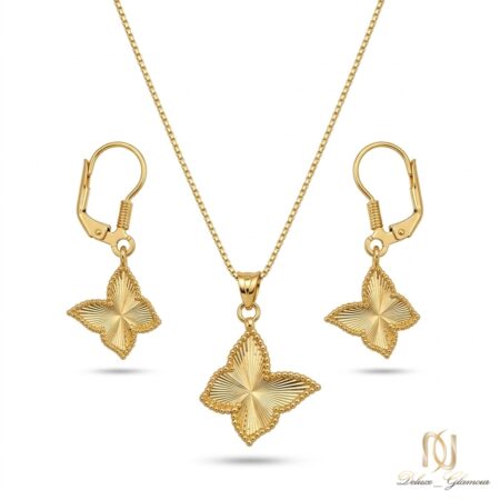 نیم ست نقره زنانه پروانه طلایی ce-new-60 عکس اصلی