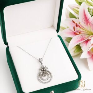 گردنبند زنانه نقره مدل گل نیلوفر - ne-n261 - 4