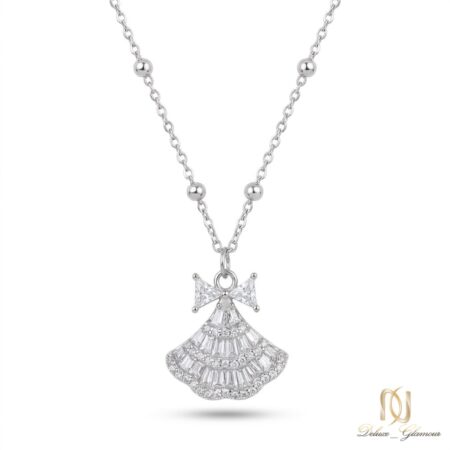 گردنبند نقره زنانه طرح بادبزنی پاپیون ne-new-48 عکس اصلی